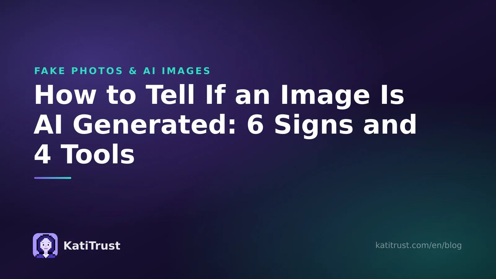 Cover image: how to tell if an image is AI generated, with six signs and four tools