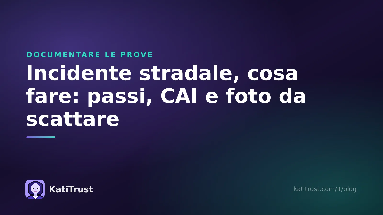 Immagine di copertina: incidente stradale, cosa fare, i passi, il modulo CAI e le foto da scattare