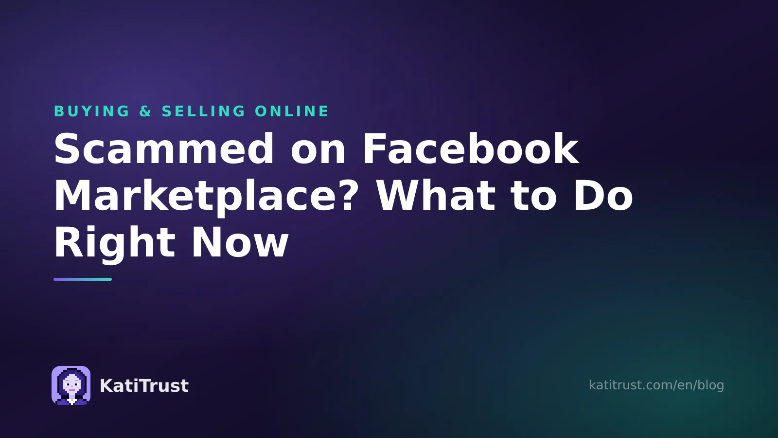 Cover image: scammed on Facebook Marketplace, what to do right now